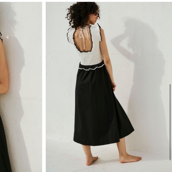 Free People Matilda Midi Dress Black & White - Picture 4 of 5